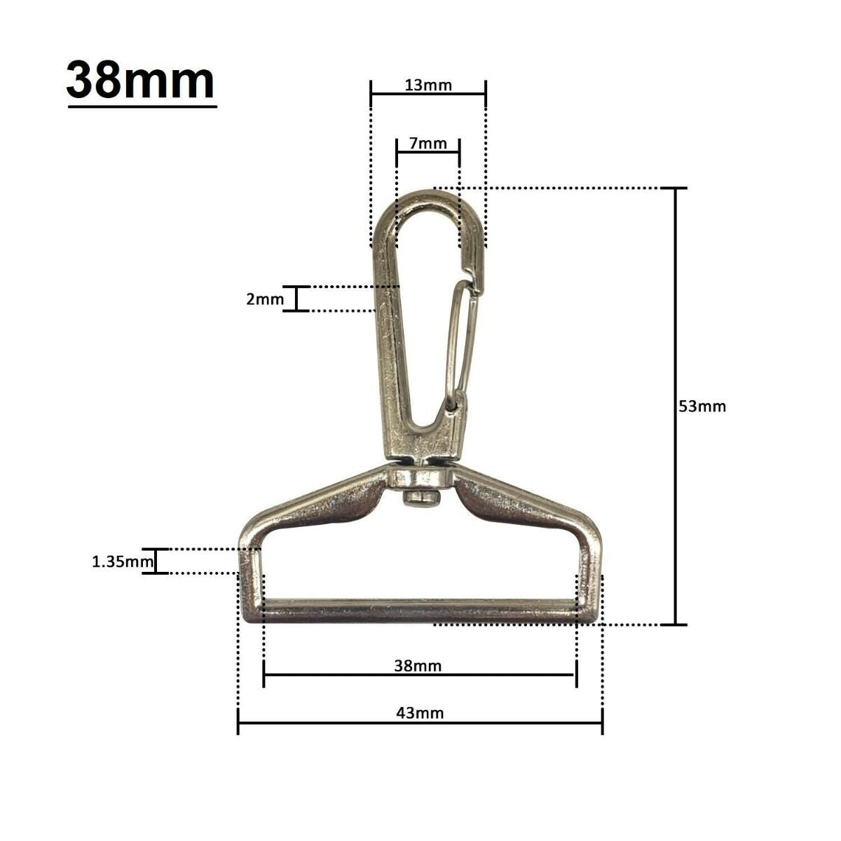 Swivel Lobster Clasp Snap Hook with Square D-Ring (Pack of 1)