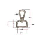 Swivel Lobster Clasp Keyring Fastener Hook with D-Ring (Pack of 1)