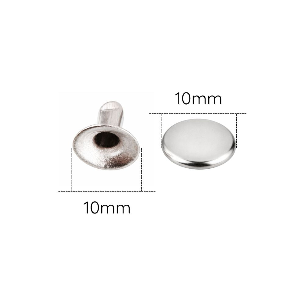 Silver Single Cap Tubular Rivets (Pack of 100)