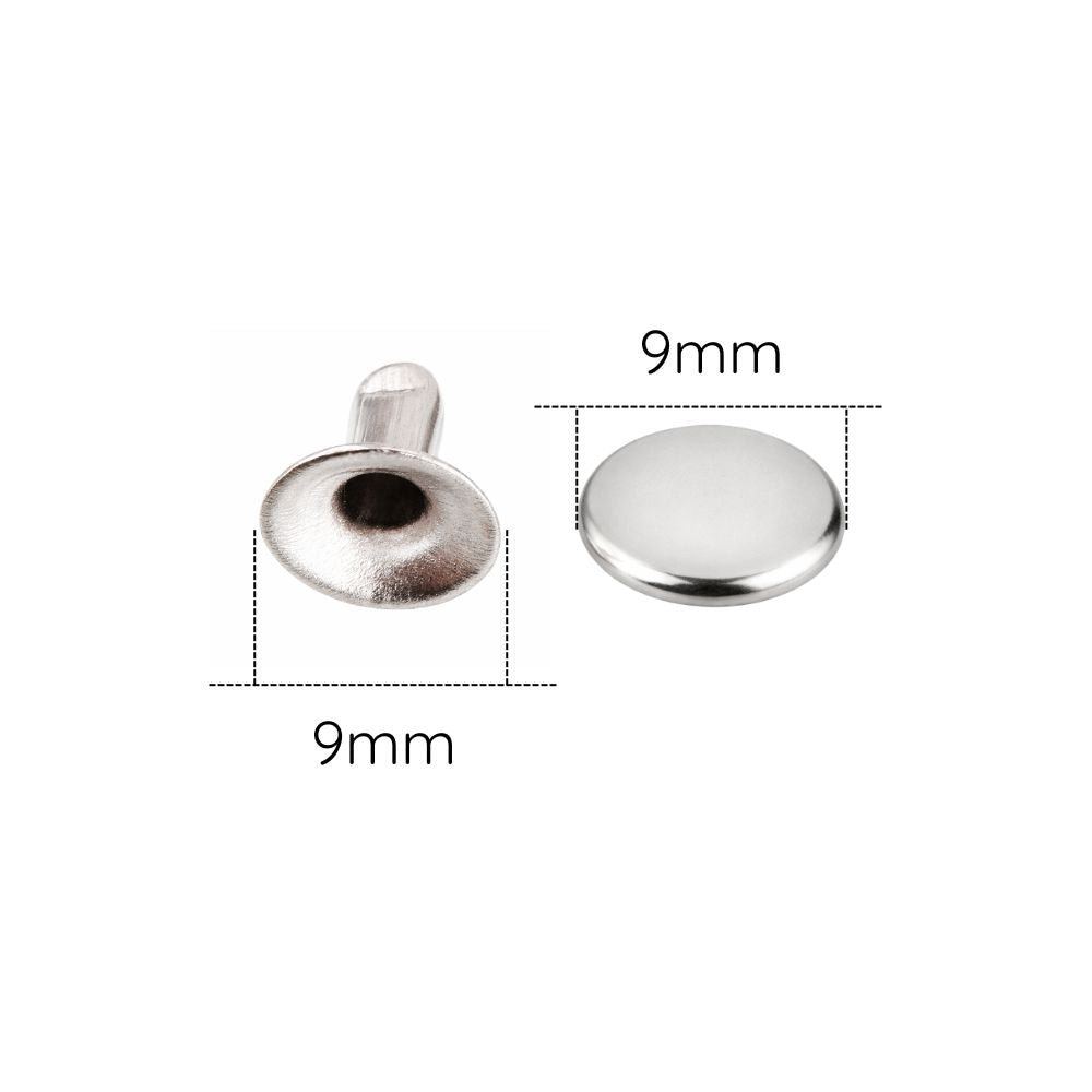 Silver Single Cap Tubular Rivets (Pack of 100)