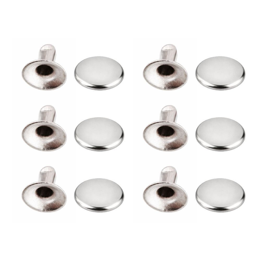 Silver Single Cap Tubular Rivets (Pack of 100)