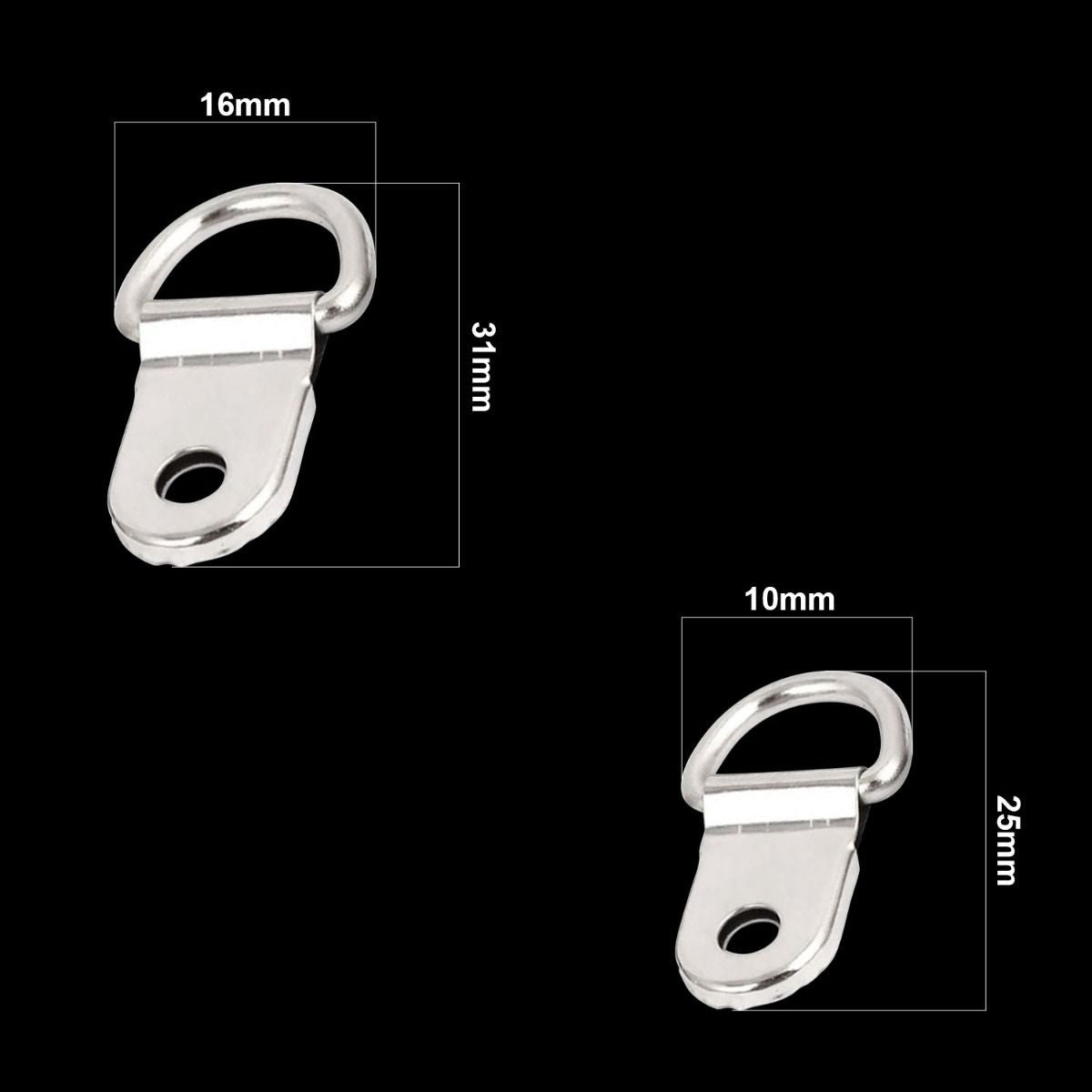 D Rings with Screws for Picture Frame Hanging - (Pack of 100)