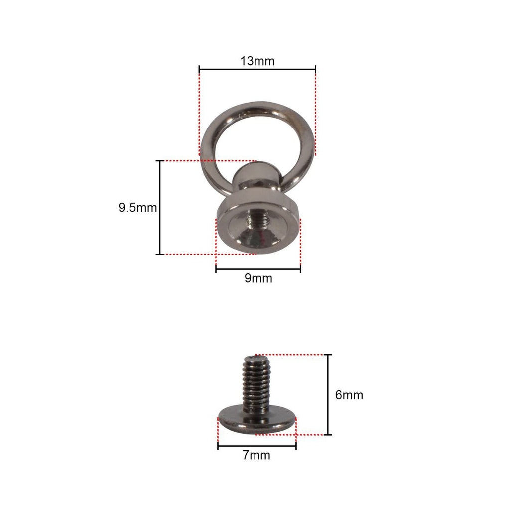 Brass Chicago Screw Dome Head Rivet with O Ring