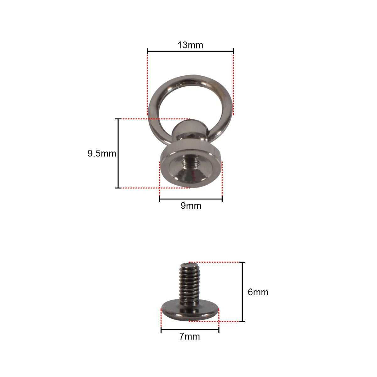 Brass Chicago Screw Dome Head Rivet with O Ring