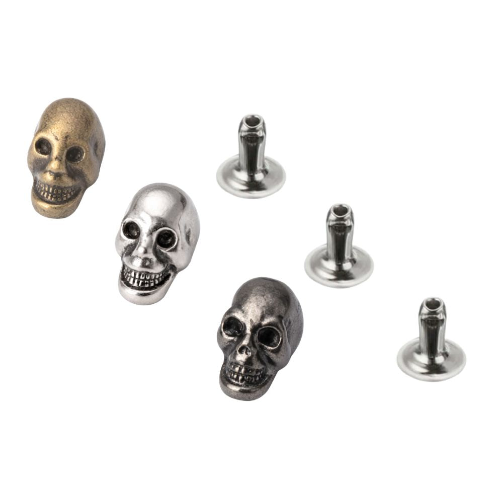 Plastic Skull Heads with Rivets - Pack of 100