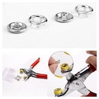 Brass Silver Snap Poppers (Pack of 100) with Fixing Pliers