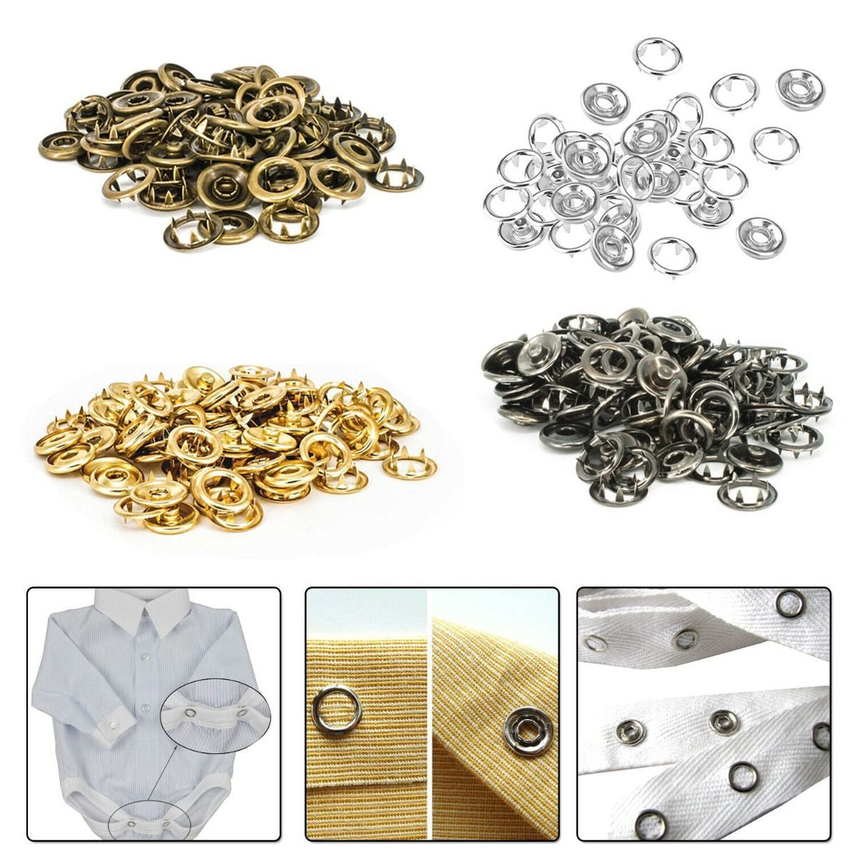 20mm Brass Snap Poppers (Pack of 10)