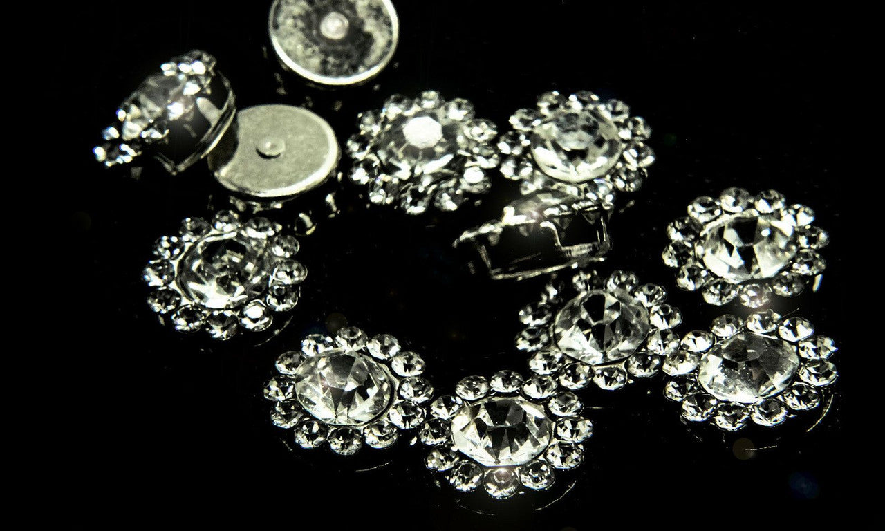 Clear Crystal Sew-On Ringed Czech Preciosa Diamante (Pack of 50)