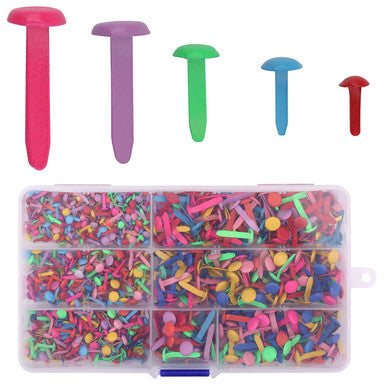 Metal Split Paper Fastener Pins - Assorted Sizes - Multicolour (Pack of 500)