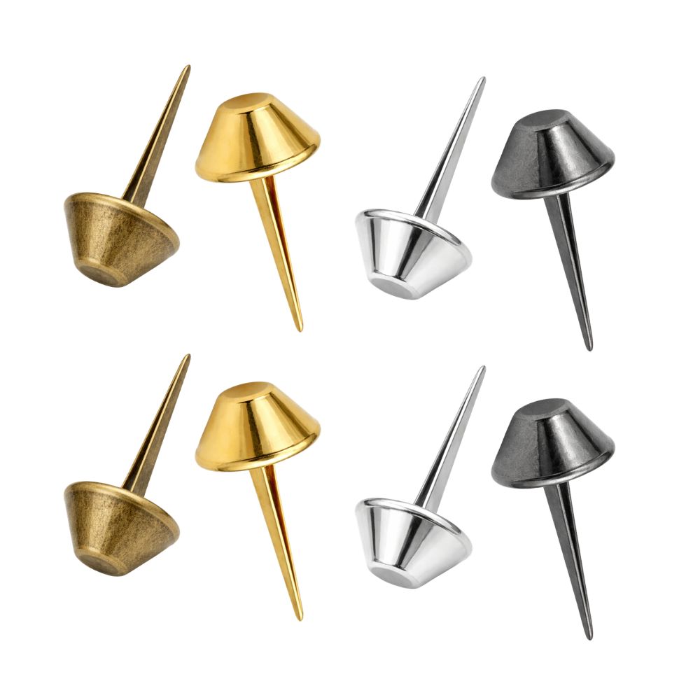 Brass Bucket Shape Double Feet Split Rivets (Pack of 50)