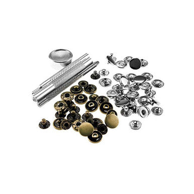 12mm S Spring Press Studs (30 Sets) with Fixing Hand Tool