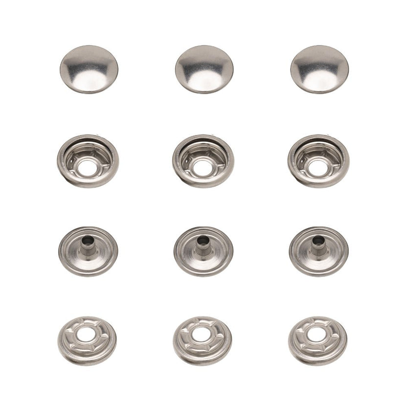 15mm 4-Part PRYM Stainless Steel Press Studs - Pack of 10 – Trimming Shop