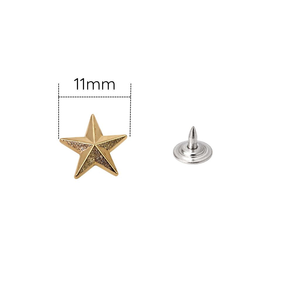 Star Shaped Studs with Back Pin Rivets (Pack of 50)