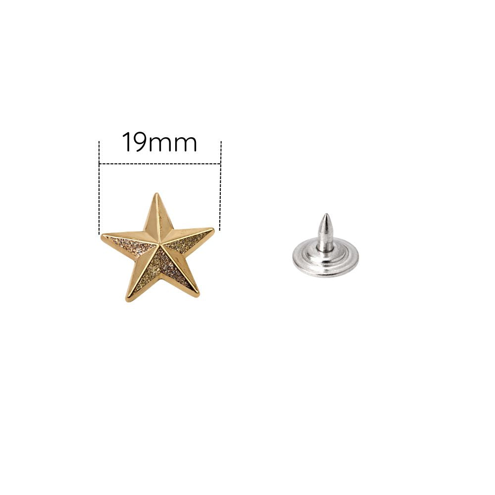 Star Shaped Studs with Back Pin Rivets (Pack of 50)
