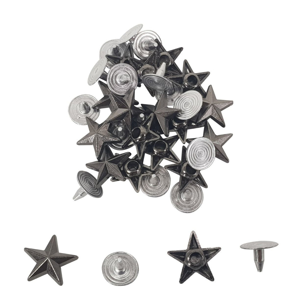 Star Shaped Studs with Back Pin Rivets (Pack of 50)