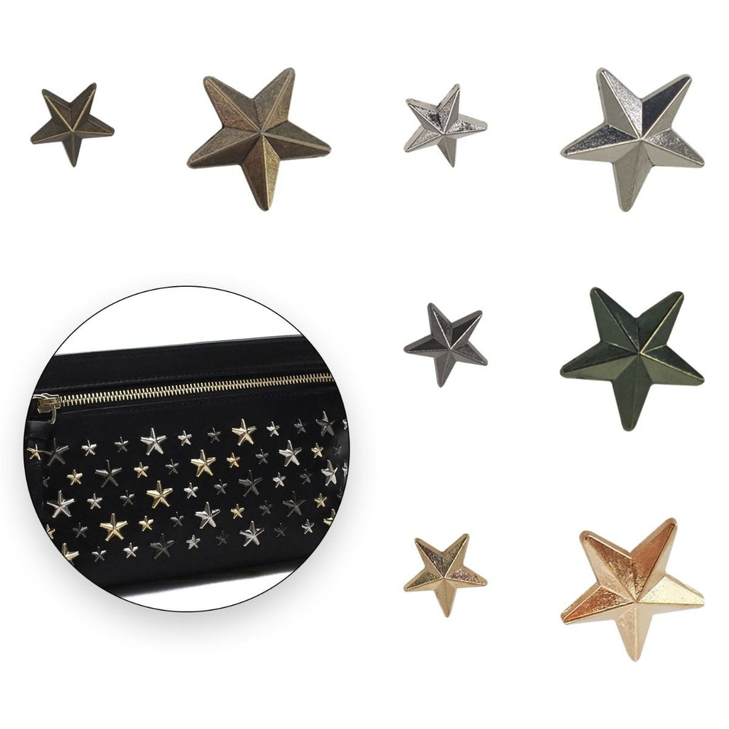 Star Shaped Studs with Back Pin Rivets (Pack of 50)