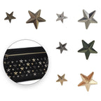 Star Shaped Studs with Back Pin Rivets (Pack of 50)