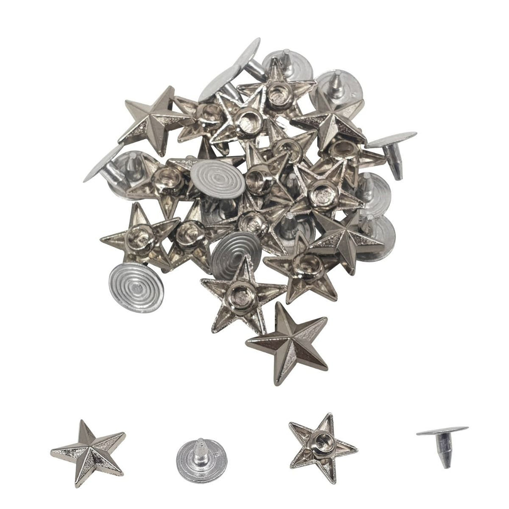 Str Shape Rivet Star Shaped Studs with Back Pin Rivets - 50pcs - Trimming Shop ...
