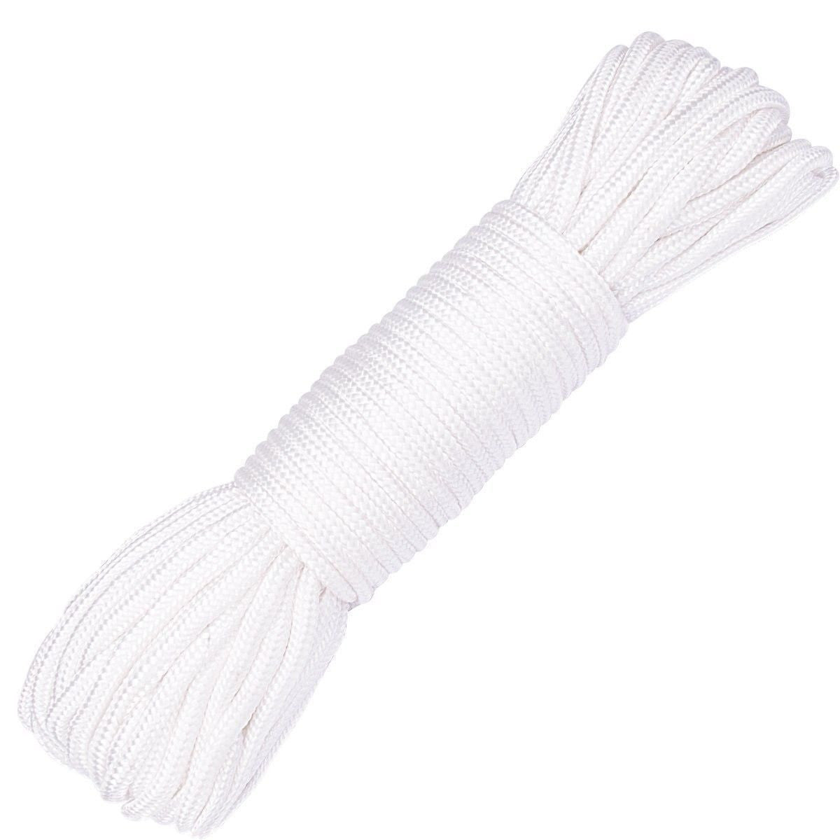 2mm White Nylon Braided Cord