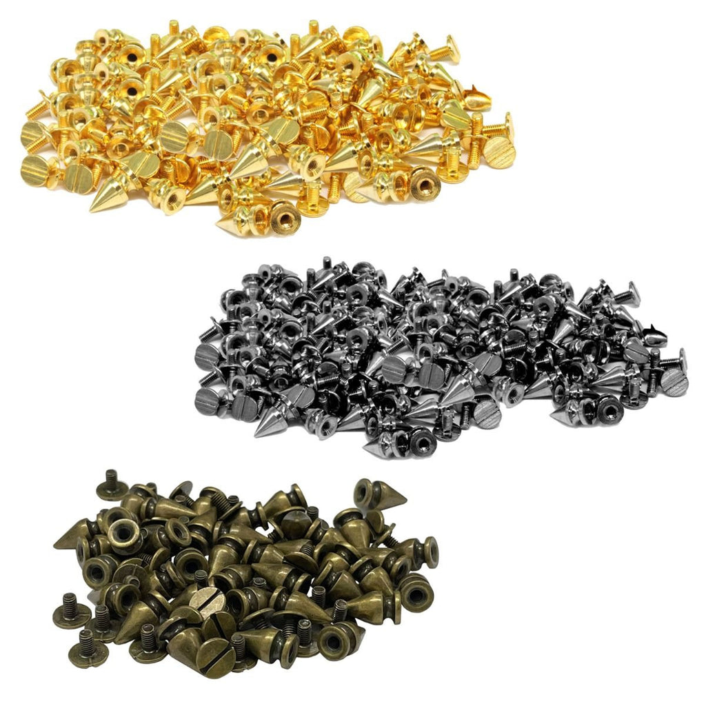 Screw Back Metal Punk Spikes, 7mm x 13mm - (Pack of 50)