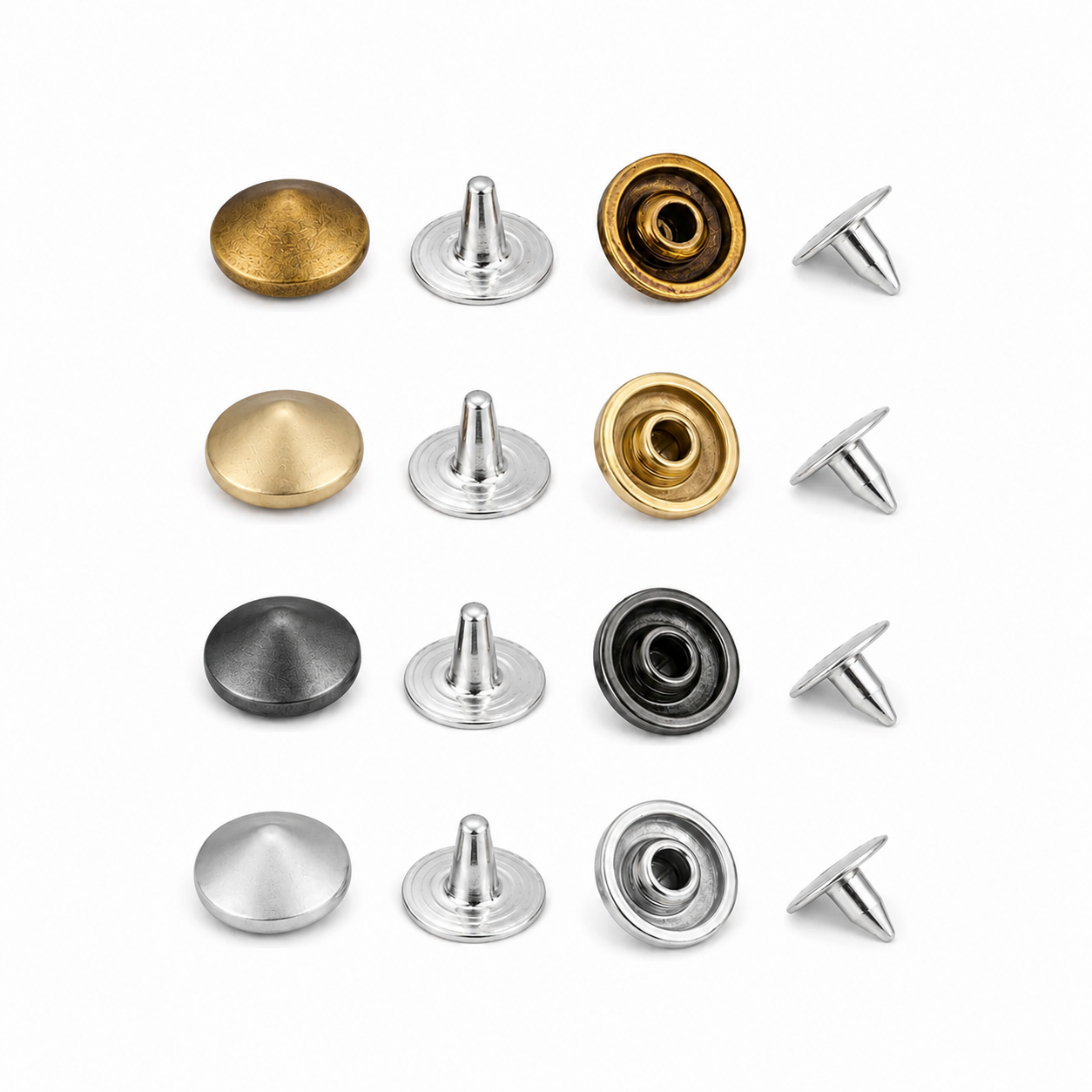 Brass Low Elevation Cone Studs with Base Pin - (Pack of 100)