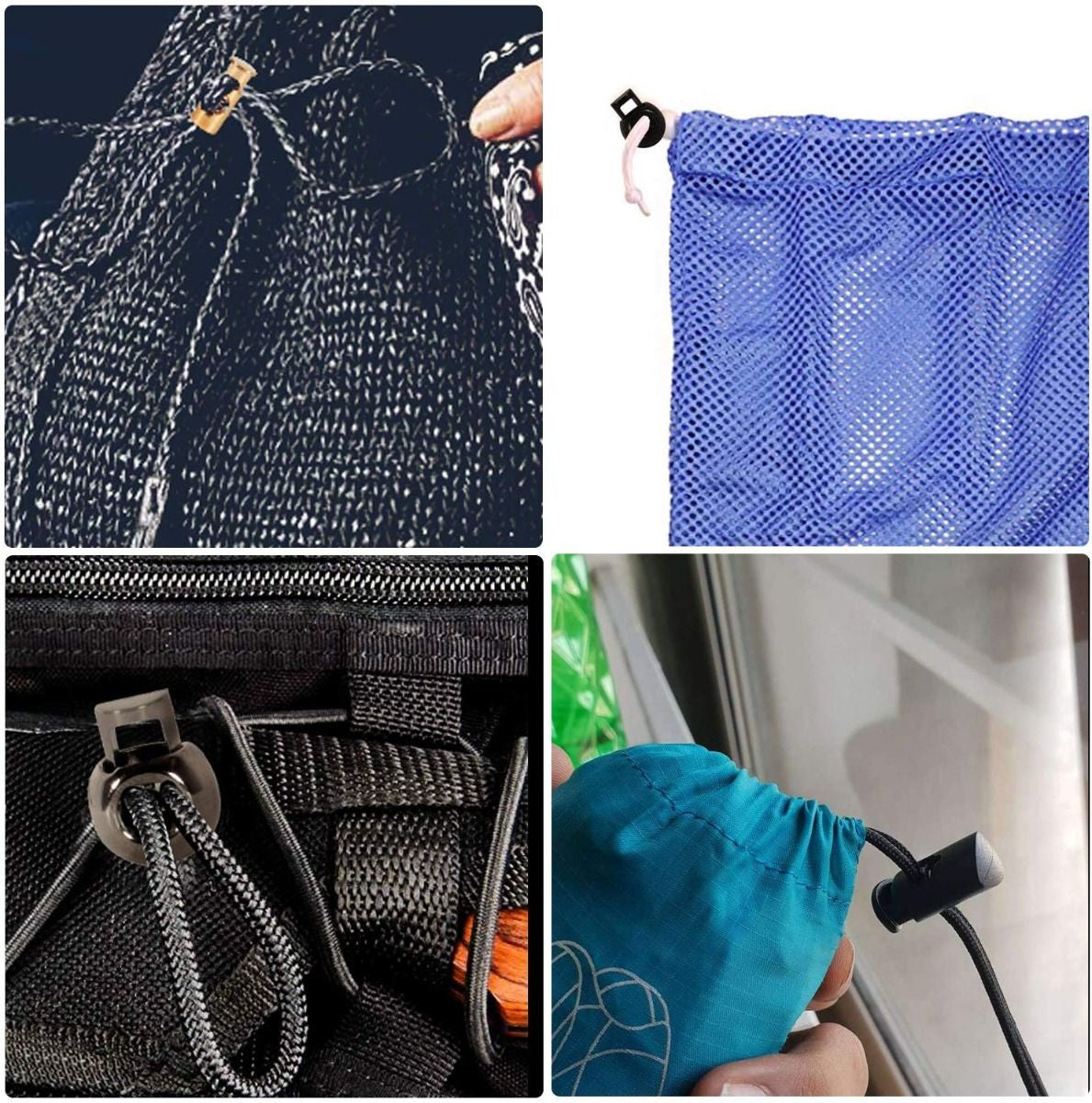 Metal Cord Lock Spring Loaded Stop Toggle Fastener - (Pack of 2)