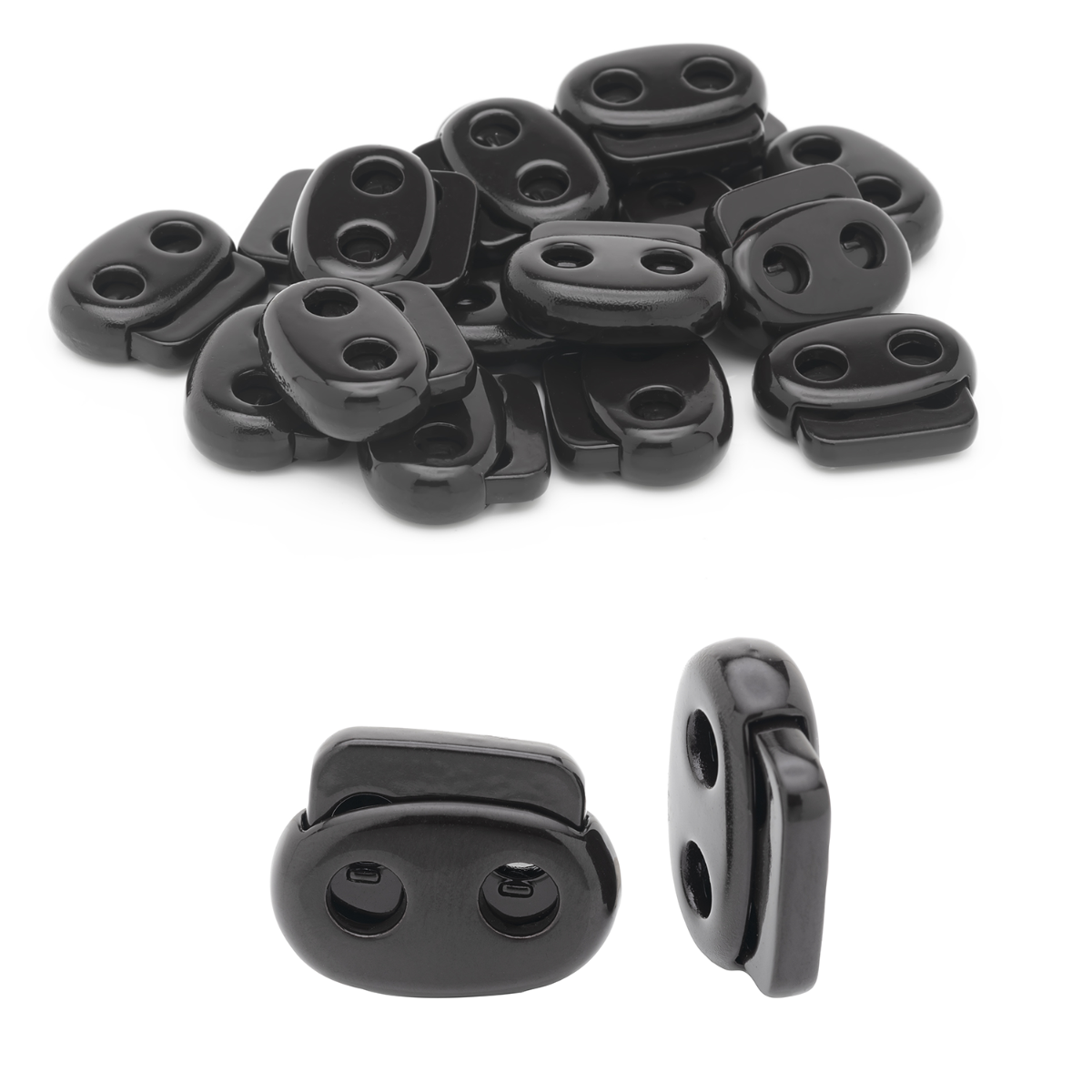 Metal Cord Lock Spring Loaded Stop Toggle Fastener - (Pack of 2)