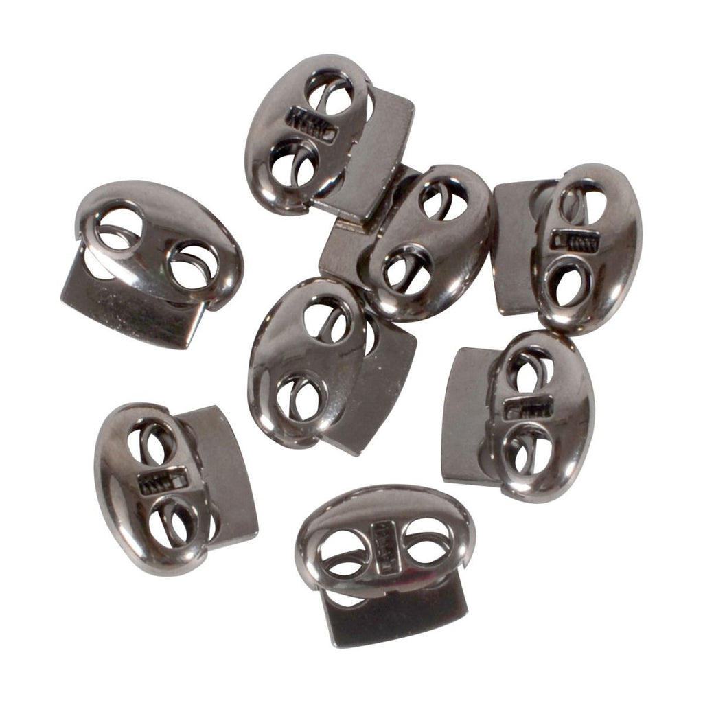 Metal Cord Lock Spring Loaded Stop Toggle Fastener - (Pack of 2)