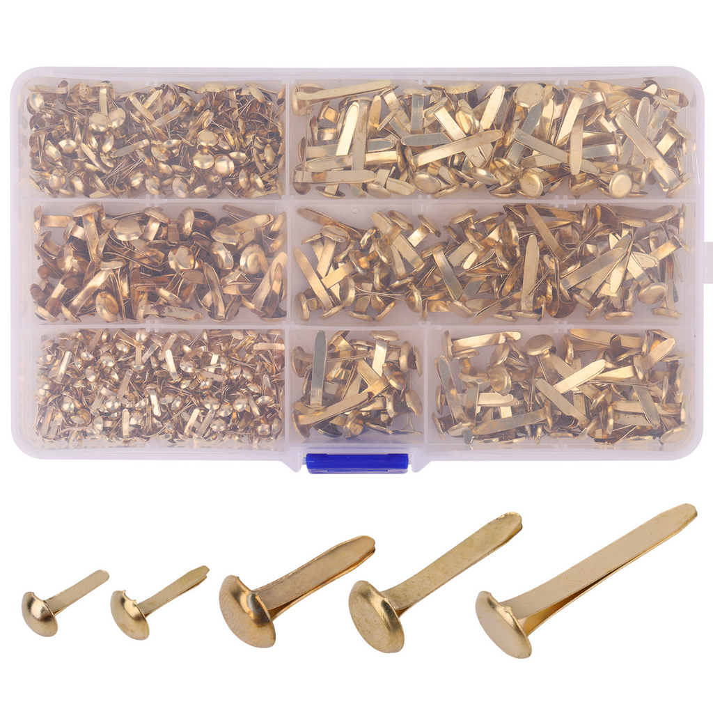 Metal Split Paper Fastener Pins - Assorted Sizes - Gold (Pack of 500 ...