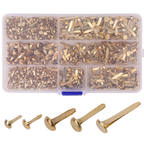 Metal Split Paper Fastener Pins - Assorted Sizes - Gold (Pack of 500)