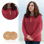 Round Plastic Wood-Effect 2-Hole Buttons (Pack of 10)