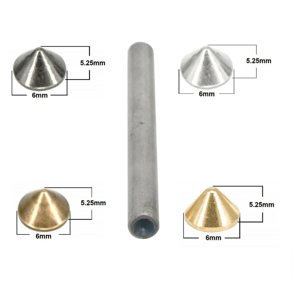 Brass Cone Shaped Studs with Hand Tool - (Pack of 100)
