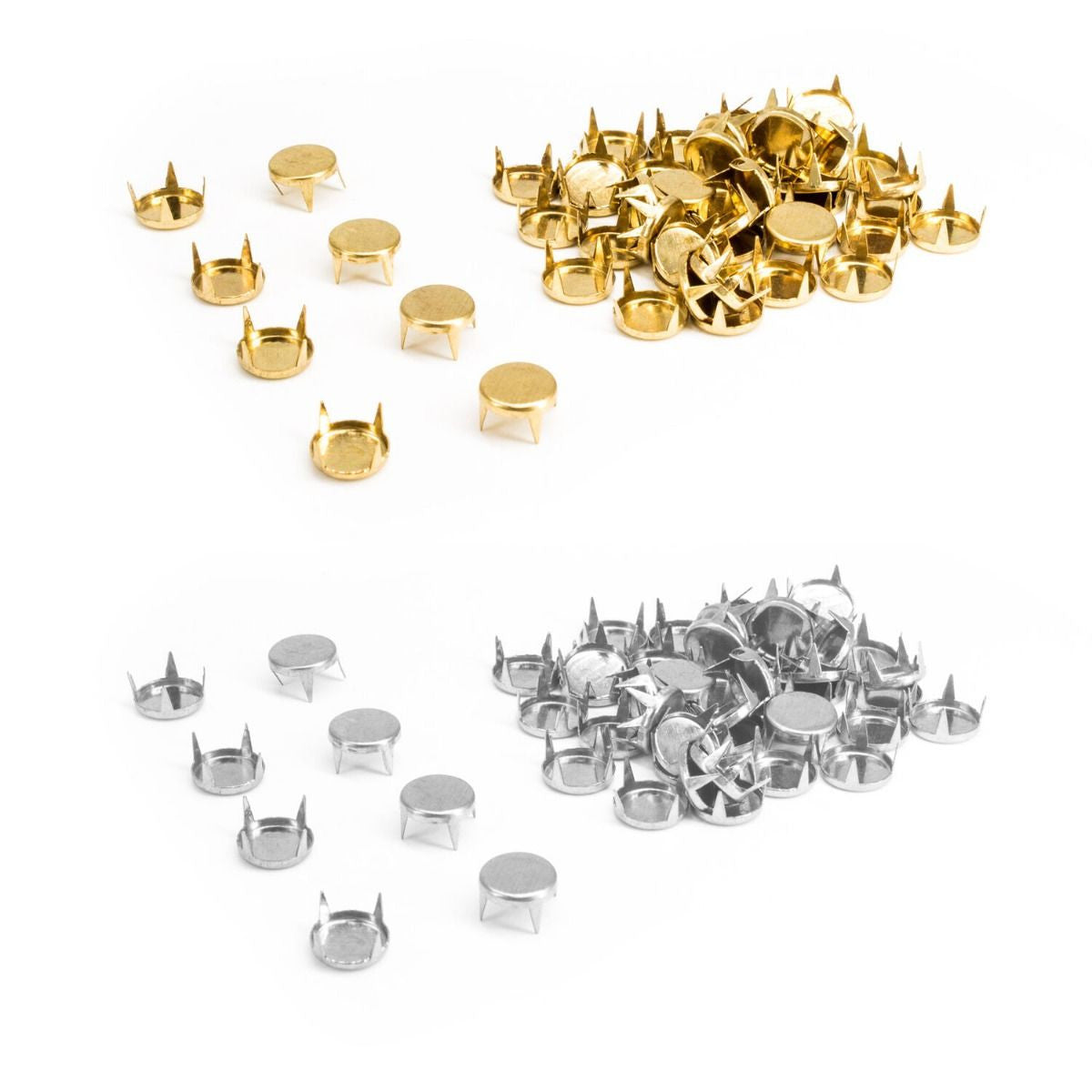 9mm Round Flat Head Punk Studs - (Pack of 50)