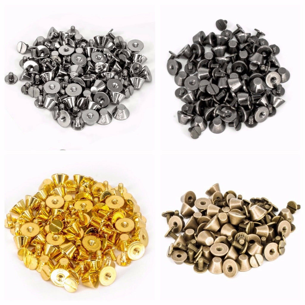 Conical Mushroom Bucket Screw Back Punk Studs - (Pack of 50)