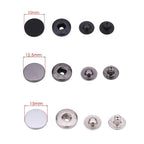 4-Part Flat Cap S Spring Press Studs (10 Sets)