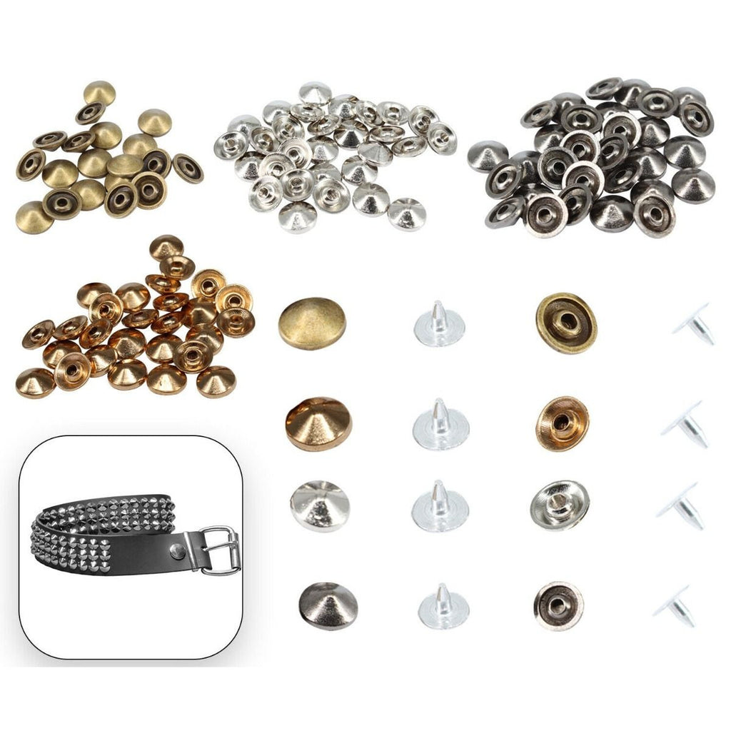 Brass Low Elevation Cone Studs with Base Pin - (Pack of 100)