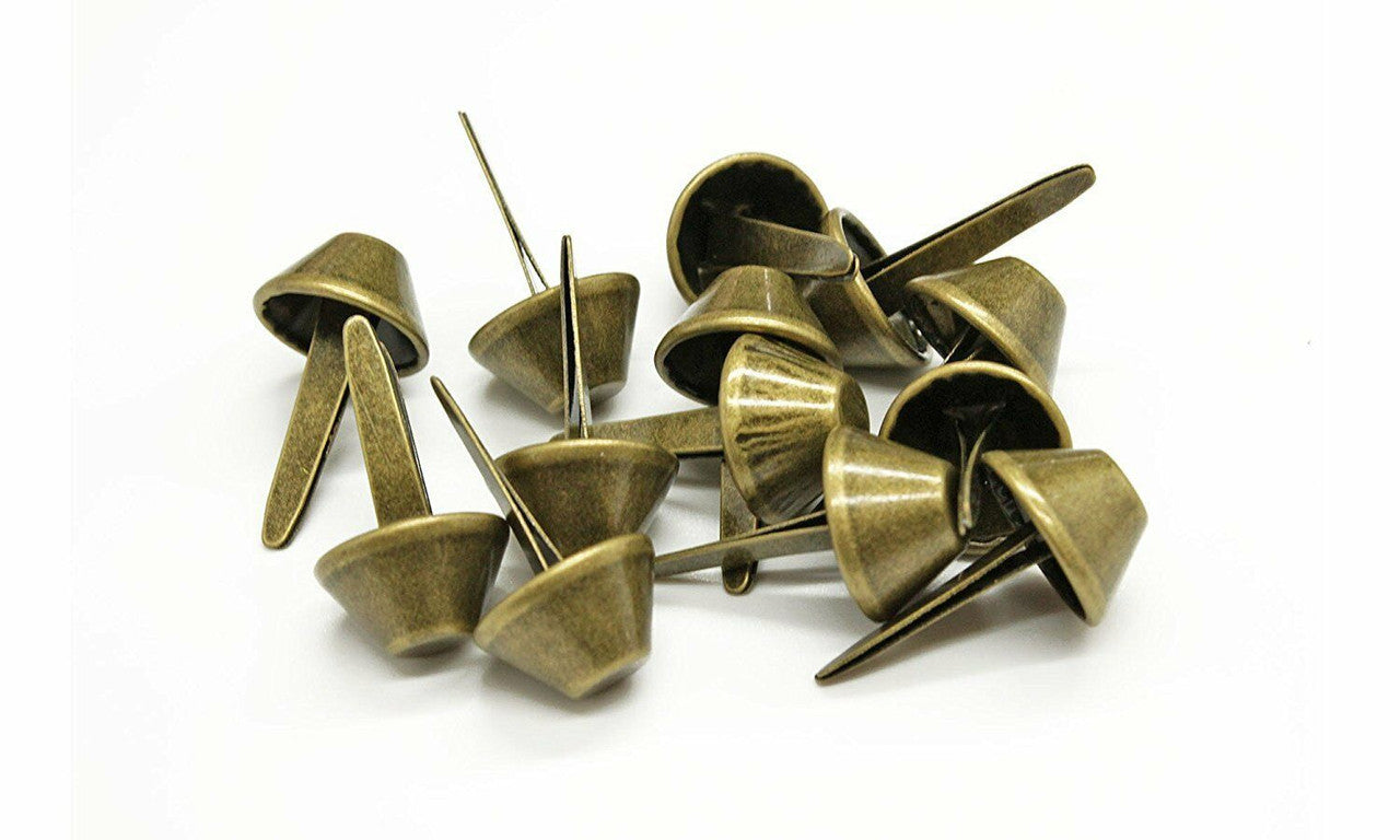 Brass Bucket Shape Double Feet Split Rivets (Pack of 50)