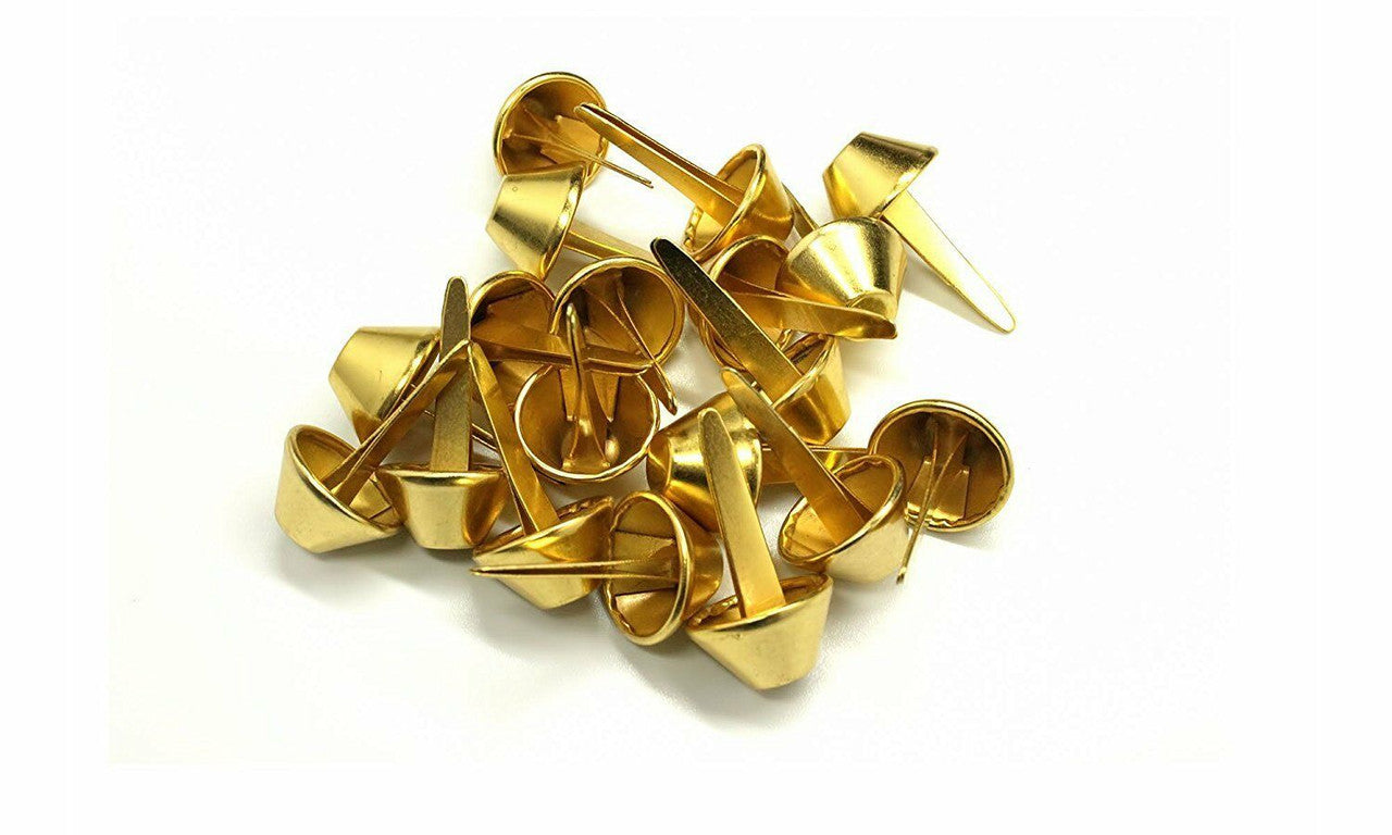 Brass Bucket Shape Double Feet Split Rivets (Pack of 50)