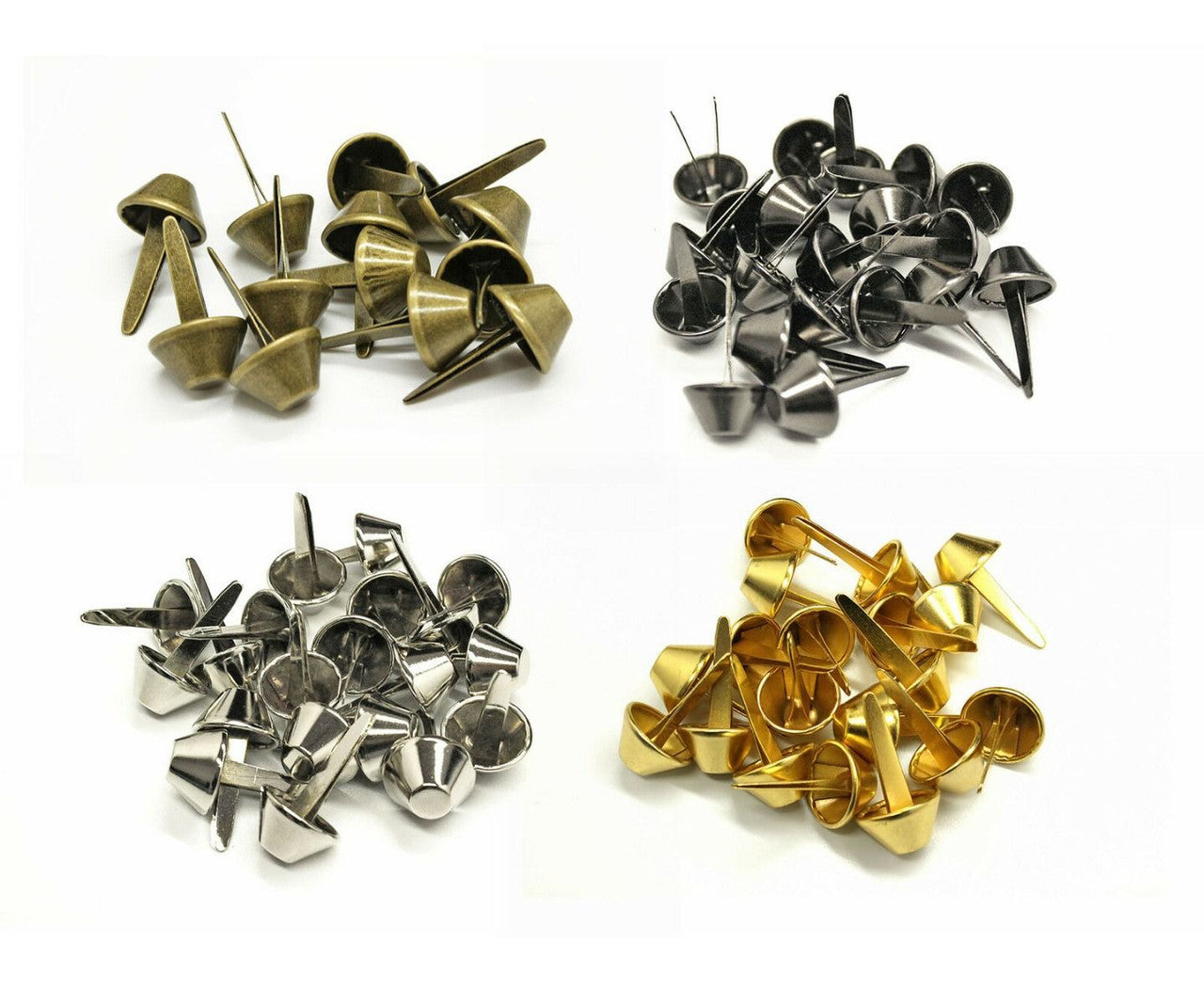 Brass Bucket Shape Double Feet Split Rivets (Pack of 50)