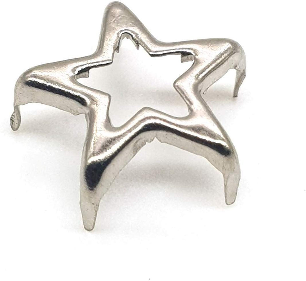 12mm Silver Star-Shaped Nail Head Studs (Pack of 50)