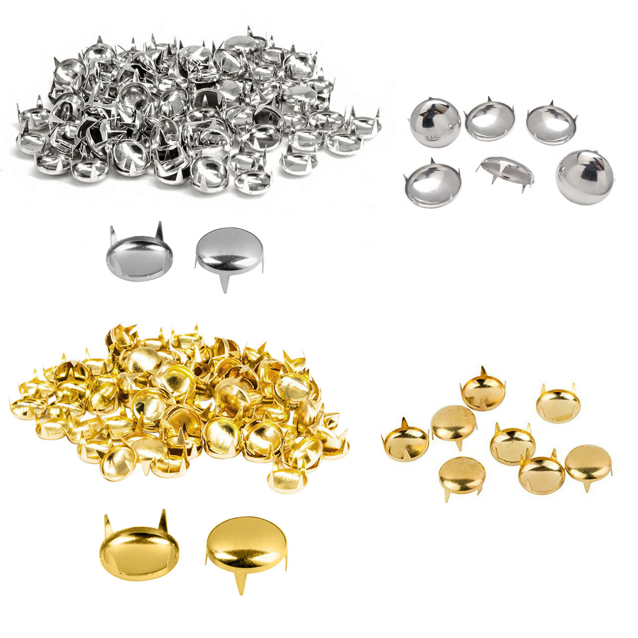 Round Dome Head Punk Studs Prong Back (Pack of 50)