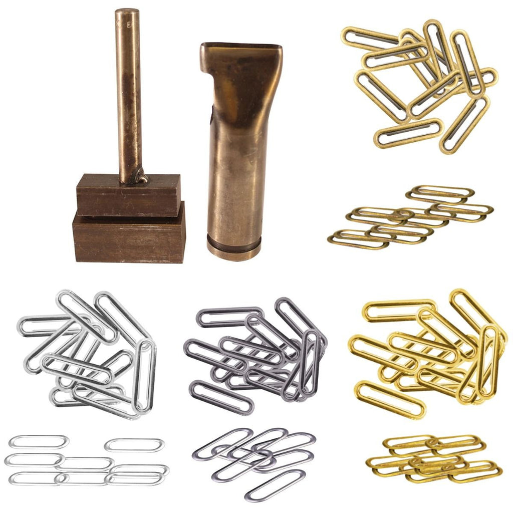 Brass Oval Eyelets with Washers and Fixing Hand Tool (Pack of 50)