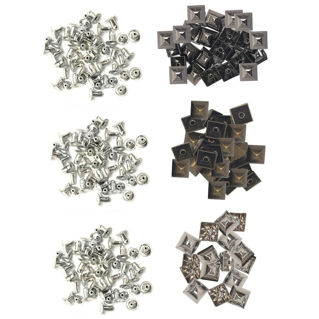 15mm Plastic Pyramids with Rivets (Pack of 100)