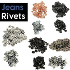 7mm Denim Brass Hat Rivets (Pack of 10)