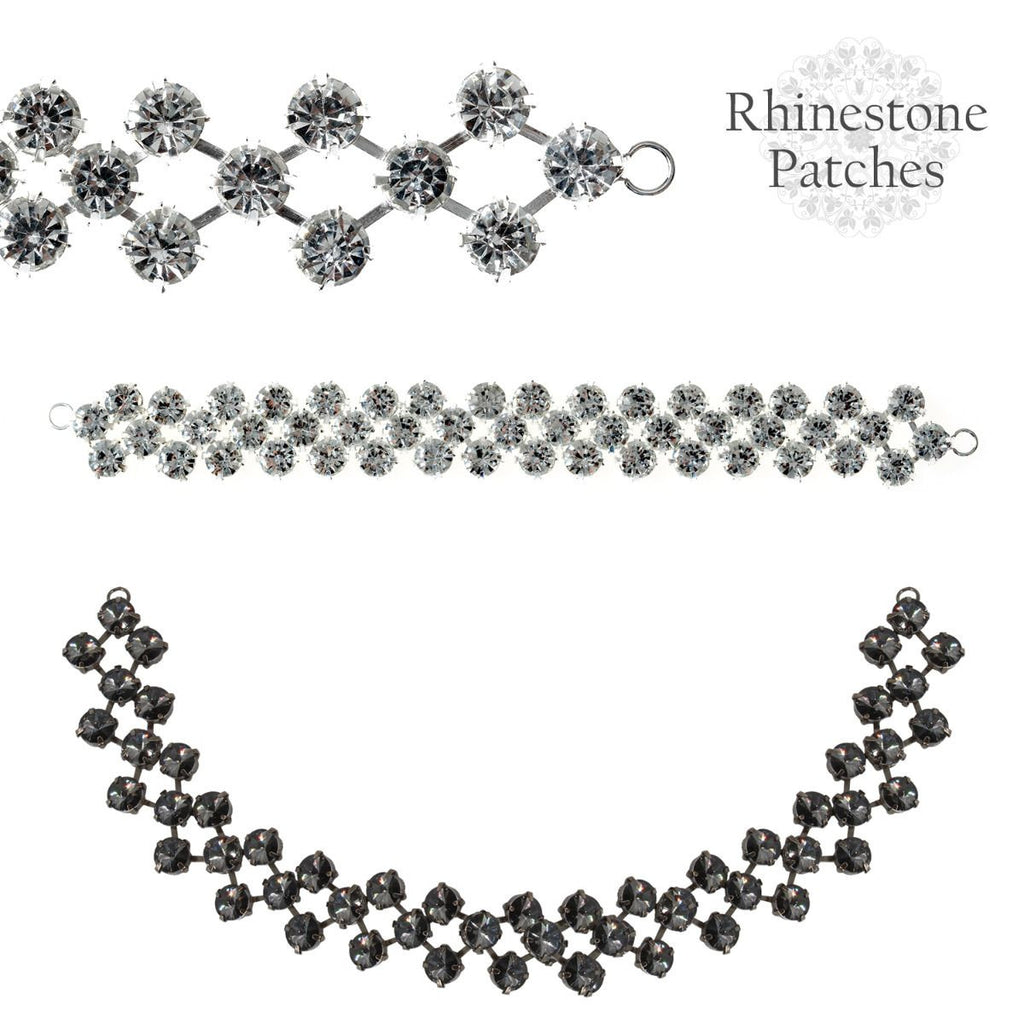 Sew-On 3-Row Diamante Motif - 290mm x 20mm