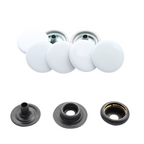 15mm 4-Part Press Studs with Colour Caps and Black Components - Small (10 Sets)