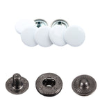 15mm S Spring Press Studs with Colour Caps and Gunmetal Components - (10 Sets)