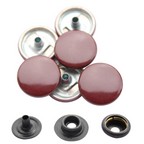 15mm 4-Part Press Studs with Colour Caps and Black Components - Small (10 Sets)