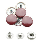 15mm S Spring Press Studs with Coloured Caps and Silver Components (10 Sets)