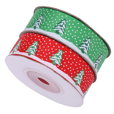 20mm Double Sided Ribbon (Pack of 2) - Christmas Trees